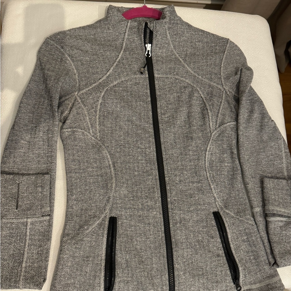 Lululemon Forme Jacket II heathered herringbone black white size 6